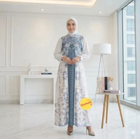 (PO 10-15 hari)ARUNIKA dress gamis gaun pesta elegan wanita. polyester premium motif bunga.lengan pa