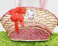 【震撼精品百貨】Hello Kitty 凱蒂貓~日本三麗鷗 kitty 編織手提袋/側背包-月光#79384