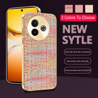 เคสโทรศัพท์, เคสสำหรับ Vivo Y39 VivoY39 5G, เนื้อทอ, ดีไซน์หรูหรา, ชุบด้วยไฟฟ้า, สีทอง, กันกระแทก, ป