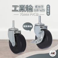 75mm鐵架專用工業輪 PVC硬輪 推車輪 置物架 波浪架 鐵力士架 (單顆販售/台灣製造)