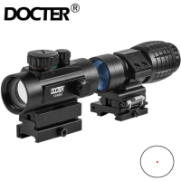 DOCTER 1x40 Red Dot 3x Magnifier Holographic Green Dot Sight Tactical Red Dot 3x Magnifier Combination Hunting
