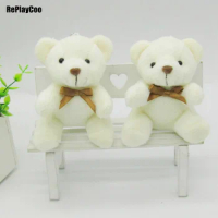 10Pcs/Lot Mini Teddy Bear Stuffed Plush Toys 10cm Small Bear Stuffed Toys pelucia Pendant Kids Birthday Gift Party Decor 0151