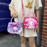 2026 Cute Little Girl My Melody Children's Crossbody Bag Single Shoulder Pearl Handbag Cartoon Princ
