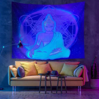 Indian Buddha Meditation Seven Chakras Fluorescent Tapestry Wall Hanging Mandala Witchcraft Bohemian Hippie Home Decor