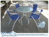 ╭☆雪之屋小舖☆╯庭園休閒桌椅/戶外摩登椅A級品～天空藍一桌四椅