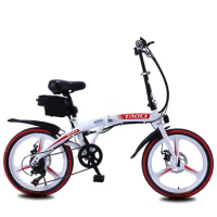 20 inch folding electric bike double disc brake variable speed electric bicycle male and female students mountain e bike