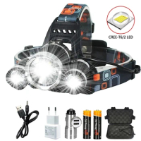 Super Bright Led Headlamp Use 18650 Battery Rechargeable Fishing Headlight Outdoor Hunting Camping Waterproof Head Light