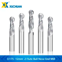 2 Flute Ball Nose End Mill 3.175 4 6 8 mm Shank CNC Engraving Bit Carbide End Mill Wood Milling Cutter