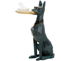 Factory Price Coffee Tables Luxury Gentleman Dog Statue Floor Standing Ornaments Creative Modern Side Tables Living Room