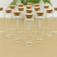 6 pieces 37*120mm 100ml Small Glass Bottles Stopper Storage Jar Spice Corks spicy Bottle Candy Containers Glass Jars Vials