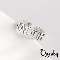 Quenby JADIOR 100% 925純銀男女通用可調節開口戒指/銀飾