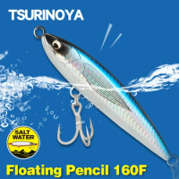 TSURINOYA CRIUS 160F 160mm 60g Topwater Pencil Surface Fishing Lure Artificial Saltwater Hard Bait Bass Plastic Fishing Tackle