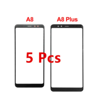 5 Pcs For Samsung Galaxy A8/A8 Plus 2018 Touch Screen Outer Glass Lens Phone Housing Replacement Parts For Samsung A8 Plus 2018