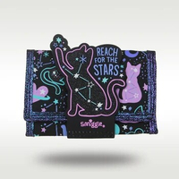 Australia Smiggle Original Children's Wallet Cute Girs Kawaii Card Three Fold Bags Holder Black Star Cat 5 Inches