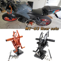 MT03 Rearset Foot Pegs Rear Set Footrests Adjustable Foot Board Footpeg Pedal For Yamaha MT-03 MT-25 MT25 MT 03 Accessories Moto
