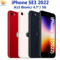Original iPhone SE 3 (2022) 5G SE3 4.7" Unlocked 64/128GB ROM IOS Fingerprint A15 Bionic IPS LCD NFC Small Screen Phone