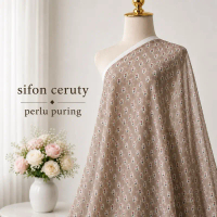 Kain sifon ceruty premium motif bunga kecil halus  & lembut