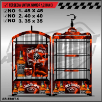 Stiker Decal Kandang Ebod Kotak / Dekal Sangkar Burung Kotak Model Ebod, Kosan Desain (X)