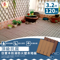 【家適帝】頂級抗腐仿實木防滑防火塑木地板(120片 /3.2坪)