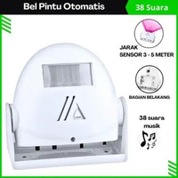Bel Selamat Datang Bel Pintu Otomatis Dilengkapi Sensor Gerak dan 38 Suara Musik bel Putih