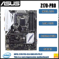 ASUS Z170-PRO Motherboard LGA 1151 intel Z170 4×DDR4 64GB M.2 USB3.1HDMI PCI-E 3.0 ATX support Core i7-6700 i3-6300 cpu
