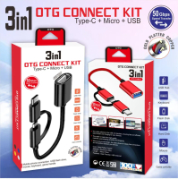 OTG Kabel /USB OTG 3in1 Connection Kit Zink Alloy Plat Metal Besi for Micro / V8 , USB-C / TYPE-C, U