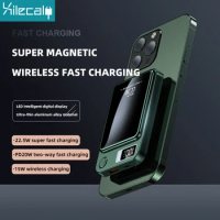 10000mAh Super Magnetic Power Bank PD20W Wireless Fast Charging External Battery 15W Portable Charge Powerbank For Iphone Huawei