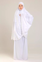 SITI KHADIJAH Siti Khadijah Telekung Signature Sakura in White