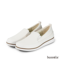 【bussola】KOLN 經典純色牛皮厚底休閒鞋/懶人鞋(白色)