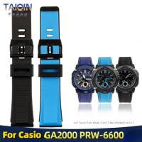 For Casio GA2000 Silicone Strap PROTREK PRG-600 PRW-6600 PRG-650 Resin watchband Outdoor Sports Watch Bracelet accessories 24mm