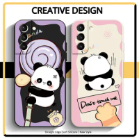 Phone Case For Samsung Galaxy S20 S21 FE S22 S23 S24 Plus Ultra S8 S9 S10 Soft Silicone TPU Shockproof Back Cover Cartoon Panda
