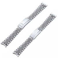 Watch Accessories 20mm Stainless Steel WatchBand Replace For Rolex Strap For DATEJUST Submarine Wristband Bracelet Fold Buckle