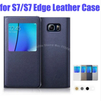 For Samsung Galaxy S9 S8 Plus S7 G9300 S6 View Window Flip Cover Leather Back Case For Samsung S7 Edge G9350 S6 Edge plus Cases