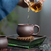【暢陶】紫砂杯李建軍全手工竹枝品茗杯紫泥 竹段主人杯160cc