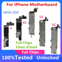 For iPhone 8 8P 7 7P Unlocked Motherboard Without Touch ID For iphone 4S 5S 6S 6s Plus main logic board Full Tested Clean iCloud