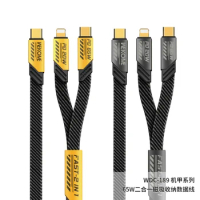 65W 2 in 1 Magnetic Absorption Data Cable Type c Zinc Alloy Fast Charge PD20W Charging Cable For iPhone OPPO Xiaomi Samsung