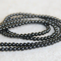 4mm Faceted Natural Black Onyx Beads Round Stone Diy Beads Accessory Parts 15inch Jewelry Making Design Wholesale