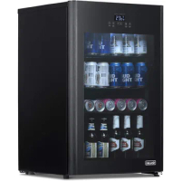 Mini Fridge, Small Drink Dispenser Machine, Freestanding Beer Freezer, Refrigerator and Cooler in Black - Frosts Drink to 23F