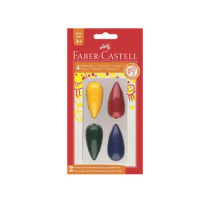 FABER CASTELL 120405 egg shape 4 colors crayon children's paintbrush.