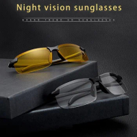 Metal Photochromic Sunglasses Day Night Vision Glasses Men Polarized Driving Chameleon Glasses Male Change Color Sun Glasses