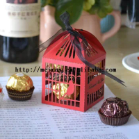 paper love birds cage red wedding candy bar boxes for guests ,Wedding door gift box in china