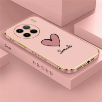 Soft Love Heart Phone Case For VIVO X90 X60 X70 X80 Pro Z1X Z3i Z5X S1 S7 S12 S15 S16E Silicone Pattern Smile Plating Cover Capa
