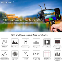 FEELWORLD F7 Pro 4K Monitor 7 Inch on Camera DSLR Field Monitor 3D LUT Touch Screen IPS HDR 50/60Hz 1920x1200 Video Cameras