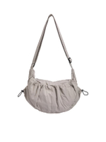 กระเป๋าสะพายไหล่ผู้หญิง Nylon Pocket String Hobo สีเทา