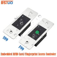 Mini Metal Embedded Access Control 125KHz RFID Keyfob Reader Fingerprint Recognition Door Lock Electric Door Opener Waterproof
