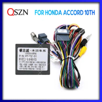 QSZN For HONDA ACCORD 10TH 2018 Android Car Radio Canbus Box Decoder Wiring Harness Adapter Power Cable HD-XB-31+HD-RZ-01