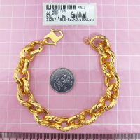 Emas 916,Rantai Tangan Sauh Oval Gt Love L14.0 1.2cm Design:1257<X0EKZ>T916D(M9)-Size: 17cm