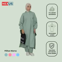 NEXUS OFFICIAL - Jas Hujan Ponco Wanita Jumbo Tebal Elastis Ungu Lilac