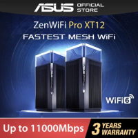 ASUS ZenWiFi Pro XT12 Wider Range Superior Speed, whole-home mesh WiFi Router, OFDMA&amp;MU-MIMO,12-stream, 1.1GMbps, 2x2.5G Ports