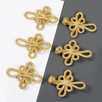 Gold Wire Chinese Cheongsam Button Knot Fastener Closures